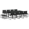vidaXL 13 Piece Garden Dining Set with Cushions Black Textilene