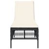 vidaXL Sun Lounger with Cushion Black Poly Rattan