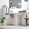 vidaXL Desk with Shelf White 131.5 x 50 x 106.5 cm Engineered Wood