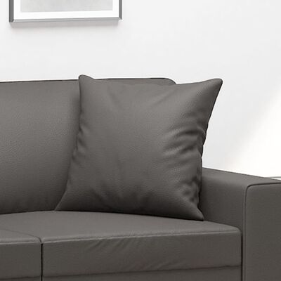 vidaXL Throw Pillows 2 pcs Grey 40x40 cm Faux Leather