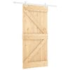 vidaXL Sliding Door 100 x 210 cm Solid Pine Wood Natural and White