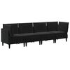 vidaXL Living Room Furniture Set 4 pcs Black Velvet