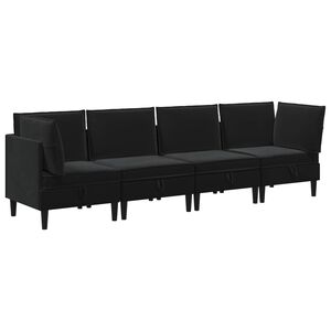 vidaXL Living Room Furniture Set 4 pcs Black Velvet
