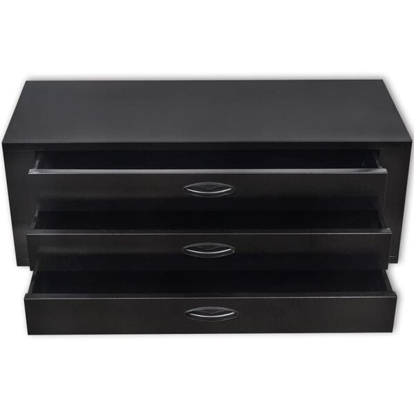 vidaXL Metal Tool Chest 3 Drawers Black