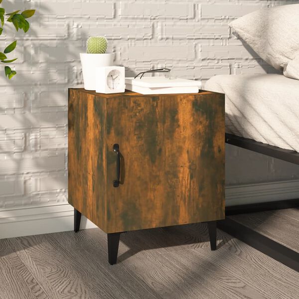 vidaXL Bedside Cabinet Smoked Oak Engineered Wood