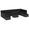 vidaXL Garden Sofa Set 11 pcs Black Poly Rattan