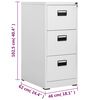 vidaXL Filing Cabinet Light Grey 46x62x102.5 cm Steel