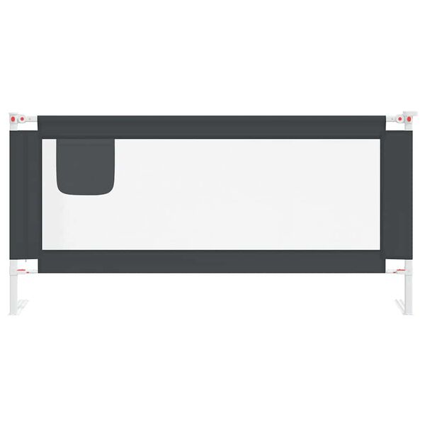 vidaXL Toddler Safety Bed Rail Dark Grey 190x25 cm Fabric