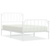 vidaXL Metal Bed Frame without Mattress with Footboard&nbsp;White 107x203cm