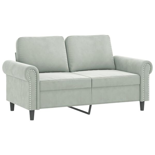 vidaXL 3 Piece Sofa Set with Pillows Light Grey Velvet