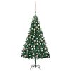 vidaXL Artificial Pre-lit Christmas Tree with Ball Set Green 180 cm PVC