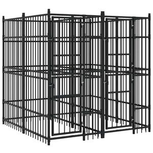 vidaXL Outdoor Dog Kennel Steel 3.69 m&sup2;