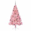 vidaXL Artificial Pre-lit Christmas Tree with 300 LEDs Pink 180 cm PVC