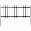 vidaXL Garden Fence "Boxtel" with Hoop Top Steel 170x100 cm Black