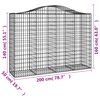 vidaXL Arched Gabion Baskets 13 pcs 200x50x140/160 cm Galvanised Iron