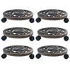 vidaXL Plant Caddy | Set of 6 | Bronze | Plastic PP (polypropylene)