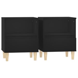 vidaXL Bedside Cabinets 2 pcs Black 40x35x50 cm