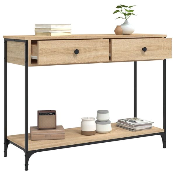 vidaXL Console Table Sonoma Oak 100x34.5x75 cm Engineered Wood