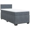 vidaXL Box Spring Bed with Mattress Dark Grey King Single Fabric