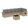 vidaXL 7 Piece Garden Sofa Set with Cushions Beige Poly Rattan