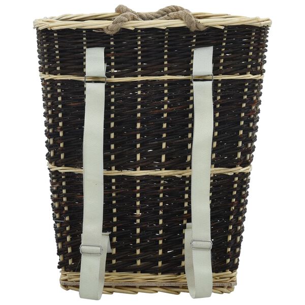 vidaXL Firewood Backpack with Carrying Belts 50x44x58 cm Natural Willow