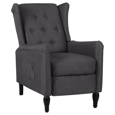 vidaXL Reclining Chair Dark Grey Fabric