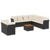 vidaXL 10 Piece Garden Sofa Set with Cushions Black Poly Rattan