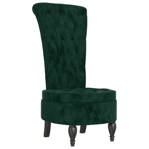 vidaXL High Back Chair Dark Green Velvet Button Design