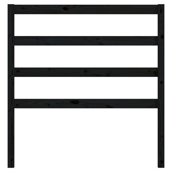 vidaXL Bed Headboard Black 96x4x100 cm Solid Wood Pine