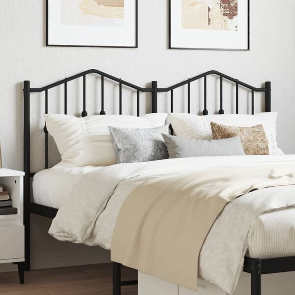 vidaXL Metal Replace Headboard Black 150 cm