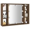 vidaXL Mirror Cabinet with LED Brown Oak 76x15x55 cm