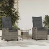 vidaXL Garden Chair 2 pcs Grey and Dark Grey 56 x 60 x 112 cm