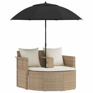 vidaXL Garden Sofa 8 pcs Poly Rattan Beige and Cream White