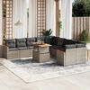 vidaXL 11 Piece Garden Sofa Set with Cushions Grey Poly Rattan