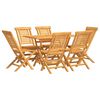 vidaXL 7 Piece Garden Dining Set Solid Wood Teak