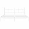 vidaXL Metal Bed Frame without Mattress with Headboard White 180x200cm