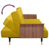 vidaXL Sofa Bed with Cup Holders Yellow Velvet