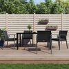 vidaXL 5 Piece Garden Dining Set with Cushions Poly Rattan and Steel