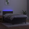 vidaXL Box Spring Bed with Mattress&LED Dark Grey 100x200cm Velvet