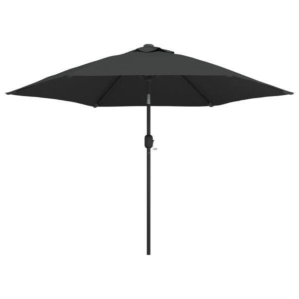 vidaXL Garden Parasol with LED Lights and Steel Pole 300cm Anthracite
