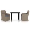 vidaXL 3 Piece Garden Dining Set with Cushions Brown