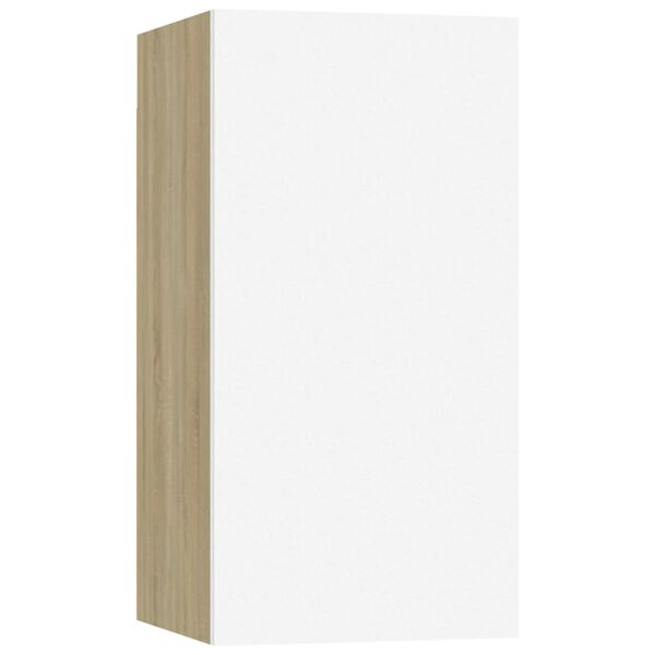 vidaXL TV Cabinets 7 pcs White and Sonoma Oak 30.5x30x60 cm Engineered Wood
