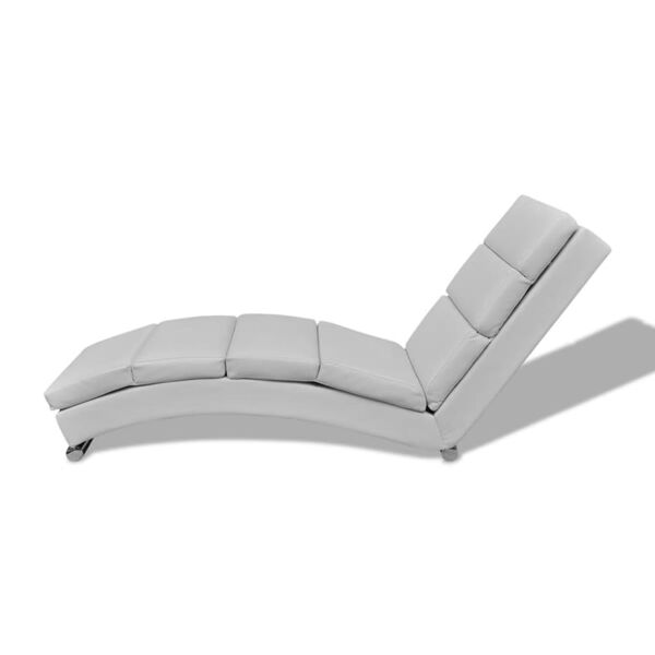 vidaXL Chaise Longue White Faux Leather