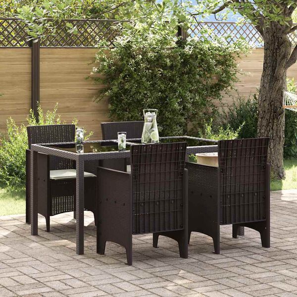 vidaXL Garden Chair 4 pcs Brown 53 x 49 x 85 cm PP