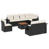 vidaXL 9 Piece Garden Sofa Set with Cushions Black Poly Rattan