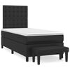 vidaXL Box Spring Bed with Mattress Black 107x203 cm King Single Faux Leather