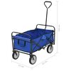 vidaXL Folding Hand Trolley Steel Blue