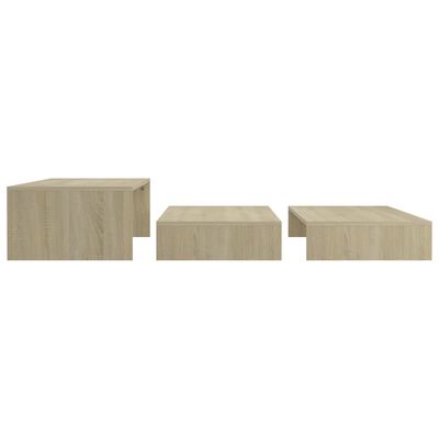 vidaXL Nesting Coffee Table Set Sonoma Oak 100x100x26.5 cm Engineered Wood