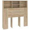 vidaXL Headboard Cabinet | Sonoma Oak | Engineered Wood | Medium | Shelving
