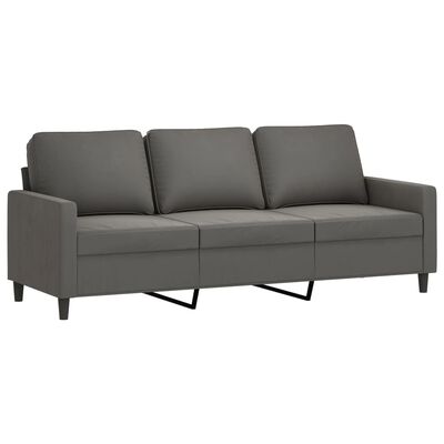 vidaXL 3 Piece Sofa Set with Cushions Dark Grey Velvet